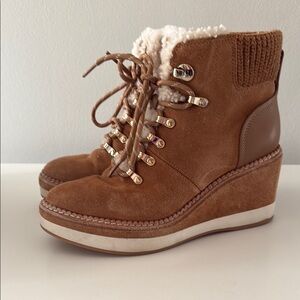 Kate spade Willow Brown Wedge Ankle Boots